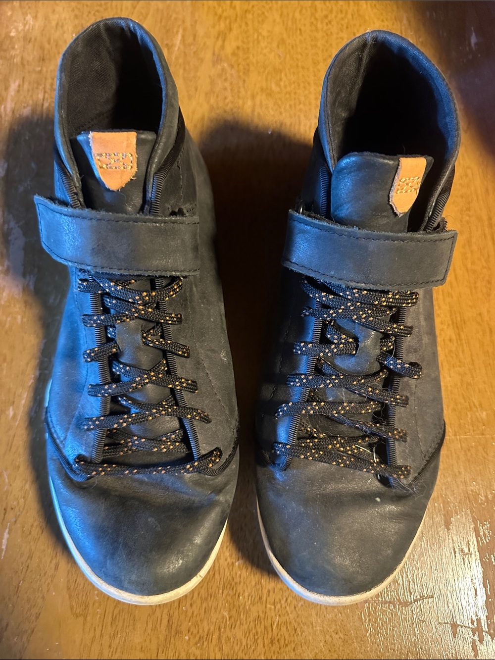 Teva Black High-Top Lace Sneakers with White Sole